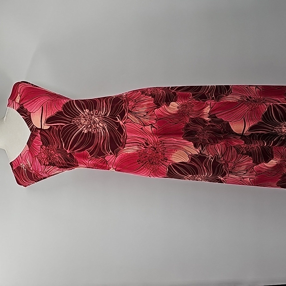 Chico's Red Floral Exploded Garden Briah Vneck‎ Sleeveless Maxi Dress Monrovia